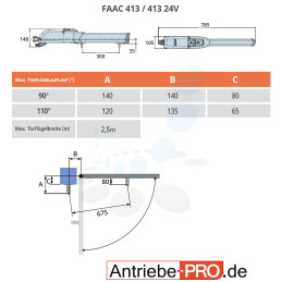 Set Drehtorantrieb FAAC 413 24V/2