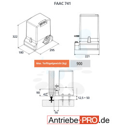 Set Schiebetorantrieb FAAC 741 