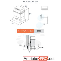 Schiebetorantrieb FAAC 844 ER Z16